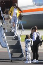 Kim Kardashian Saint North West Kris Jenner Kylie Jenner Kourtney Kardashian Corey Gamble King Tyga private jet family vacation SplashNews