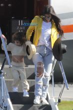 Kim Kardashian Saint North West Kris Jenner Kylie Jenner Kourtney Kardashian Corey Gamble King Tyga private jet family vacation SplashNews