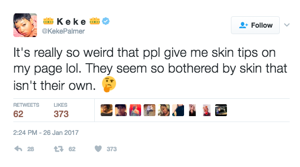 Keke Palmer acne