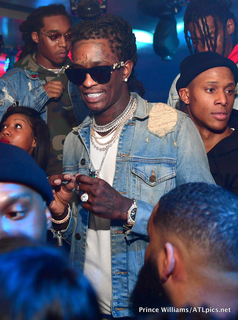 Young Thug Looks Super Happy With Fianceé And New Teeth At Migos Party ...