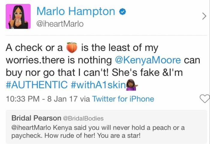 Kenya Moore And Marlo Hampton