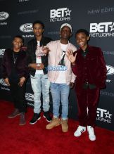 Dante Hoagland, Jahi Di'Allo Winston, Myles Truitt and Tyler Williams premiere of BET's 'The New Edition Story' held at Paramount Studios in Hollywood, California, USA. SplashNews