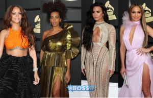 Demi Lovato Rihanna Solange Jennifer Lopez 59th annual Grammy Awards Staples Center Los Angeles SplashNews WENN