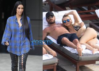 Scott Disick Miami Blonde Kim Kardashian lip ring SplashNews