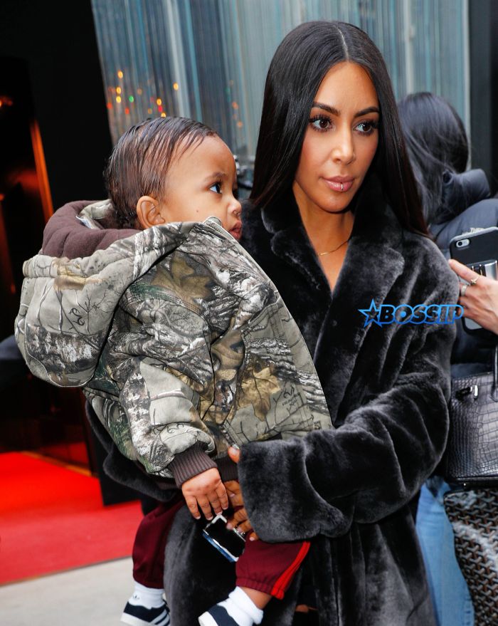 Kim Kardashian, North West, Saint West head out of their hotel in New York City Pictured: Kim Kardashian, North West, Saint West Ref: SPL1432821 010217 Picture by: Jackson Lee / Splash News Splash News and Pictures Los Angeles:310-821-2666 New York:212-619-2666 London:870-934-2666 photodesk@splashnews.com