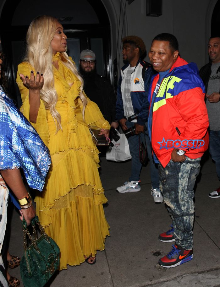 'Real Housewives of Atlanta' reality star Marlo Hampton stands out in yellow whilst dining at Craig's restaurant in West Hollywood