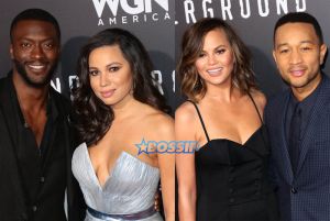Aldis Hodge Jurnee Smollett-Bell Chrissy Teigen John Legend WGN Underground Season 2 Premiere at Regency Village in Westwood WENN