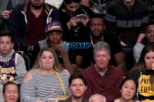 Chris Tucker (right) watching the Los Angeles Lakers defeated 120-125 by the Cleveland Cavaliers at the Staples Center in Los Angeles, California. WENN