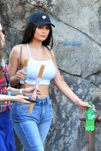 Kylie enjoys a churro while out at Disneyland with her boyfriend Tyga and his son King Cairo Photos.March 8, 2017. SplashNews