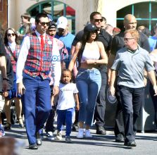 Kylie enjoys a churro while out at Disneyland with her boyfriend Tyga and his son King Cairo Photos.March 8, 2017. SplashNews