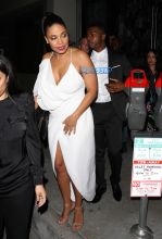 Sanaa Lathan gets a kiss from Stephan James leaving dinner at Catch restaurant in West Hollywood, CA. SplashNews