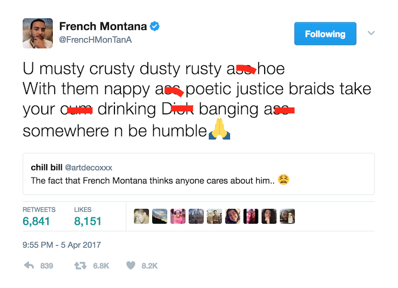 French Montana Get Big Backlash For Comment About Woman S Nappy Braids Bossip