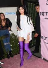 Kylie Jenner attends the "PrettyLittleThing" campaign launch on April 11, 2017 in Los Angeles, California. (Photo by Paul Archuleta/WireImage for Fashion Media)