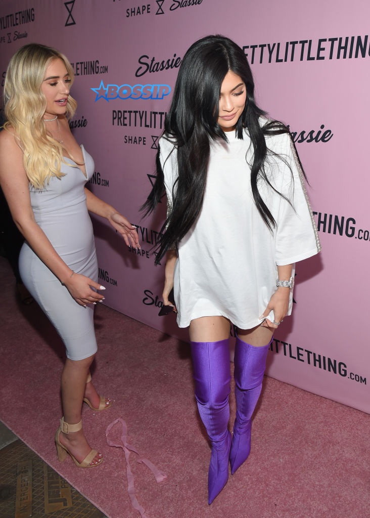 Stassie Karanikolaou and Kylie Jenner attend PrettyLittleThing Campaign Launch for PLT SHAPE with Brand Ambassador Anastasia Karanikolaou on April 11, 2017 in Los Angeles, California.  (Photo by Matt Winkelmeyer/Getty Images)