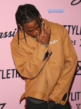 Travis Scott attends the PrettyLittleThing Campaign launch for PLT SHAPE with brand Ambassador Anastasia Karanikolaou on April 11, 2017 in Los Angeles, California. (Photo by JB Lacroix/WireImage)
