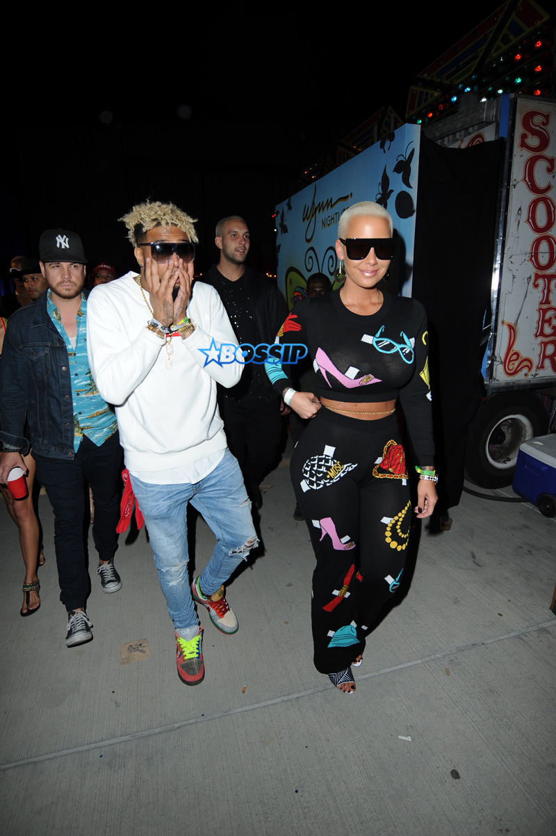 Amber Rose and Odell Beckham Jr. at Neon Carnival Coachella in Los Angeles, California. SplashNews