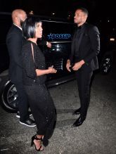 Kerry Washington and Husband Nnamdi Asomugha Rihanna's Met Gala After Party at 1Oak. matching black on black outfits SplashNews