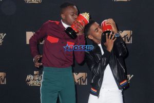 2017 MTV Movie Awards Shrine Auditorium in Los Angeles, California, USA. Ashton Sanders, Jharrel Jerome SplashNews