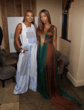 LOS ANGELES, CA - JUNE 23: Eva Marcelle and Sevyn Streeter attend Sevyn Streeter and Courtney Adeleye of The Mane Choice Boss Up Brunch at Sur Restaurant on June 23, 2017 in Los Angeles, California.