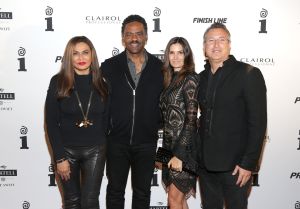 Tina Lawson and Richard Lawson pose with friends at the IGA X BET Awards Party 2017 on June 24, 2017 in West Hollywood, California.