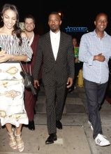 Actor Jamie Foxx is seen leaving a movie premiere in Los Angeles with his daughter Corinne. Picture by: Bello / Splash News
