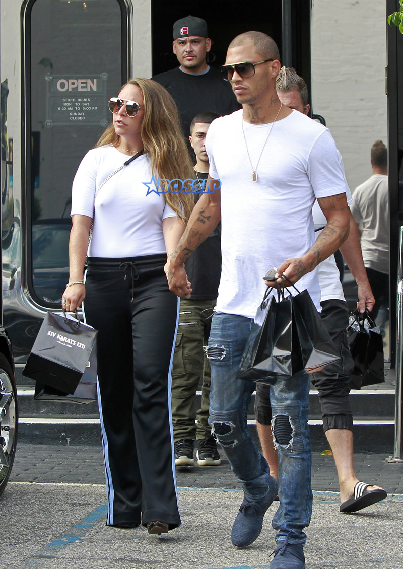 Jeremy Meeks and Chloe Green step in to Beverly Hill's most popular jewelry store - XIV Karats, Ltd NS/SplashNews