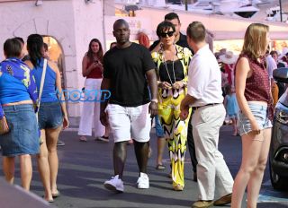 Kris Jenner and Corey Gamble have dinner at 'Le Quai' in Saint Tropez, in France. SplashNews