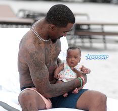 NBA Basketball Player J.R. Smith living with joy the miracle of live with her precious baby daughter Dakota.