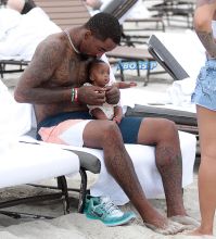NBA Basketball Player J.R. Smith living with joy the miracle of live with her precious baby daughter Dakota.