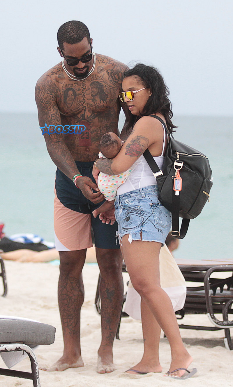 NBA Basketball Player J.R. Smith living with joy the miracle of live with her precious baby daughter Dakota. 