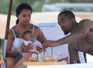 NBA Basketball Player J.R. Smith living with joy the miracle of live with her precious baby daughter Dakota.