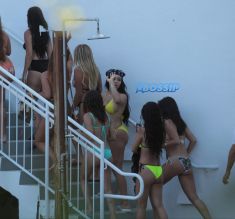 Mob Wives Karen Gravano's daughter Karina Seabrook spotted filming at the 1 Hotel Beach beach in Miami Beach, Florida. MCCFL / Splash News