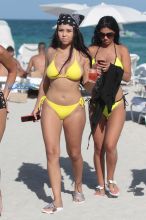 Mob Wives Karen Gravano's daughter Karina Seabrook spotted filming at the 1 Hotel Beach beach in Miami Beach, Florida. MCCFL / Splash News