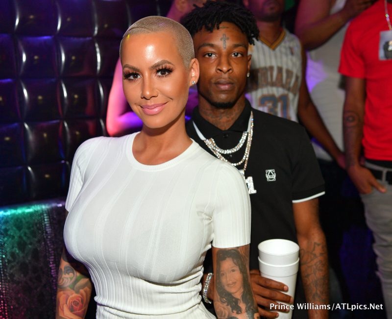 21 Savage and Amber Rose at Rolling Loud Festival