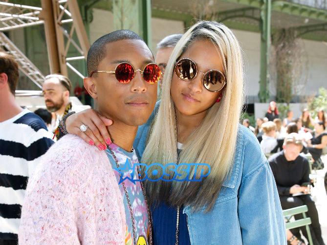 Paris Fashion Week: Pharrell & Wife Helen Rock Matching Chanel Purses