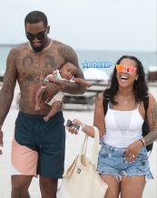NBA Basketball Player J.R. Smith living with joy the miracle of live with her precious baby daughter Dakota.