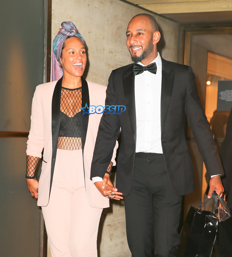 Alicia Keys and Swizz Beatz spotted leaving the Tom Ford Autumn winter NYFW show 