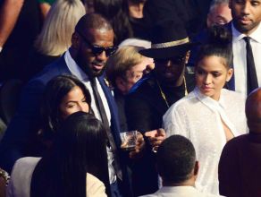 LeBron James attends the Mayweather /McGregor fight at the T-Mobile Arena in Las Vegas. Nv