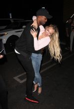 Bachelor in Paradise contestants Corinne Olympios and DeMario Jackson hug and share a passionate kiss with one another at the Nightingale club in West Hollywood. They arrived to the club at 11:30 P.M. They both came outside to say goodbye to each other. Corinne left with her friend while DeMario left by himself.