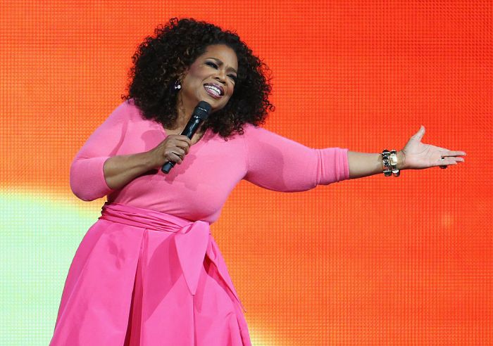 SYDNEY, AUSTRALIA - DECEMBER 12: Oprah Winfrey is seen on stage during her 'An Evening With Oprah' tour at Allphones Arena on December 12, 2015 in Sydney, Australia.
