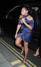 Usain Bolt and girlfriend Kasi Bennett pictured at Dstrkt in London, England.