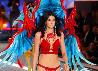 Kendall Jenner is outrageous in a Asian inspired phoenix outfit at 2016 Victoria's Secret Fashion show in Paris, France