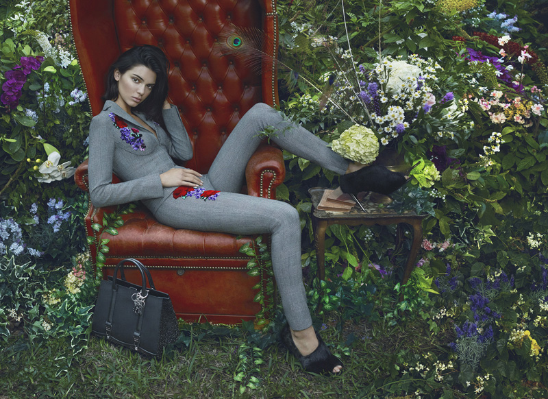 Model Kendall Jenner stars in the new fashion campaign from Italian brand La Perla. The 21-year-old stars in the autumn [fall] / winter 2017 collection campaign. It was shot by Mert Alas and Marcus Piggott. The latest botanical themed images from the brand were inspired by Baroque and Pre-Raphaelite painters Rachel Ruysch and Alma Tadema, and aim to showcase La Perla's latest collection of t-shirts, gowns, dresses, sweaters, and delicate tank tops, according to the company. She also appears in behind the scenes photos from the shoot.