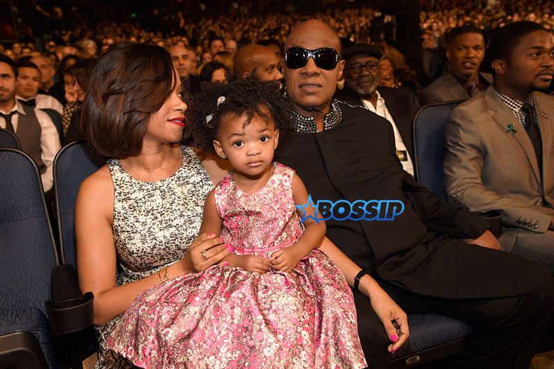 LOS ANGELES, CA - FEBRUARY 10:  Tomeeka Robyn Bracy and Stevie Wonder attend Stevie Wonder: Songs In The Key Of Life - An All-Star GRAMMY Salute at Nokia Theatre L.A. Live on February 10, 2015 in Los Angeles, California. 