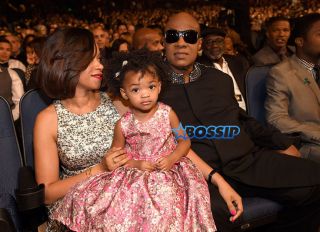 LOS ANGELES, CA - FEBRUARY 10: Tomeeka Robyn Bracy and Stevie Wonder attend Stevie Wonder: Songs In The Key Of Life - An All-Star GRAMMY Salute at Nokia Theatre L.A. Live on February 10, 2015 in Los Angeles, California.