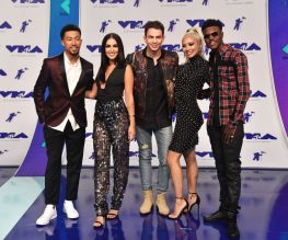 INGLEWOOD, CA - AUGUST 27: (L-R) Lawrence Jackson, Tamara Dhia, Erik Zachary, Amy Pham and DC Young Fly attend the 2017 MTV Video Music Awards at The Forum on August 27, 2017 in Inglewood, California.