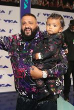 INGLEWOOD, CA - AUGUST 27: DJ Khaled (L) and Asahd Tuck Khaled attend the 2017 MTV Video Music Awards at The Forum on August 27, 2017 in Inglewood, California.