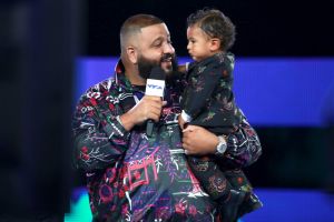INGLEWOOD, CA - AUGUST 27: DJ Khaled (L) and Asahd Tuck Khaled attend the 2017 MTV Video Music Awards at The Forum on August 27, 2017 in Inglewood, California.