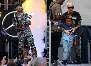 Amber Rose with Son Sebastian watch boyfriend 21 Savage perform on 'Jimmy Kimmel Live!' in Hollywood, CA.