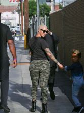 Amber Rose with Son Sebastian watch boyfriend 21 Savage perform on 'Jimmy Kimmel Live!' in Hollywood, CA.